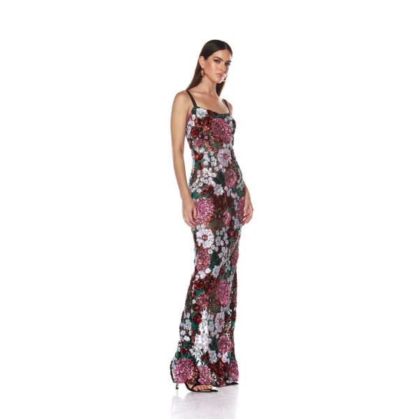 Bronx and Banco Dahlia Pink Multi Maxi Dress, view 3
