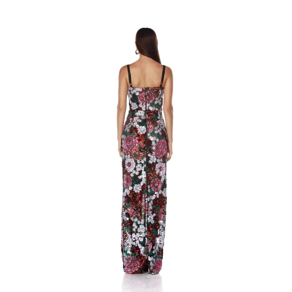 Bronx and Banco Dahlia Pink Multi Maxi Dress, view 4