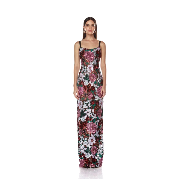 Bronx and Banco Dahlia Pink Multi Maxi Dress