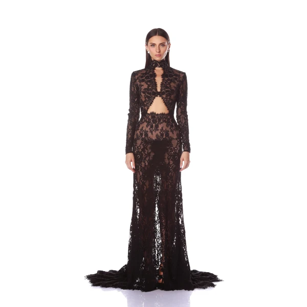 Bronx and Banco Eleanor Black Lace Gown