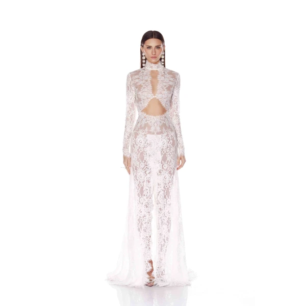 Bronx and Banco Eleanor White Lace Gown