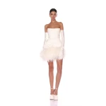 Bronx and Banco White Fiora White Mini Dress  a harmonious blend of structured elegance and timeless sophistication