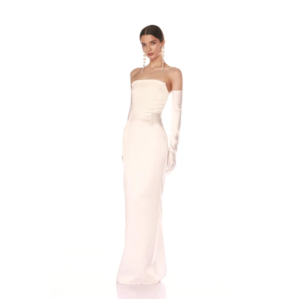 Bronx and Banco Florentina Blanc Maxi Dress, view 4
