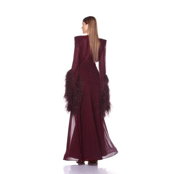 Bronx and Banco Geisha Burgundy Maxi Dress, view 4