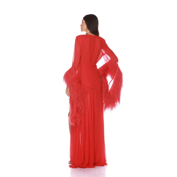 Bronx and Banco Geisha Red Maxi Dress, view 4