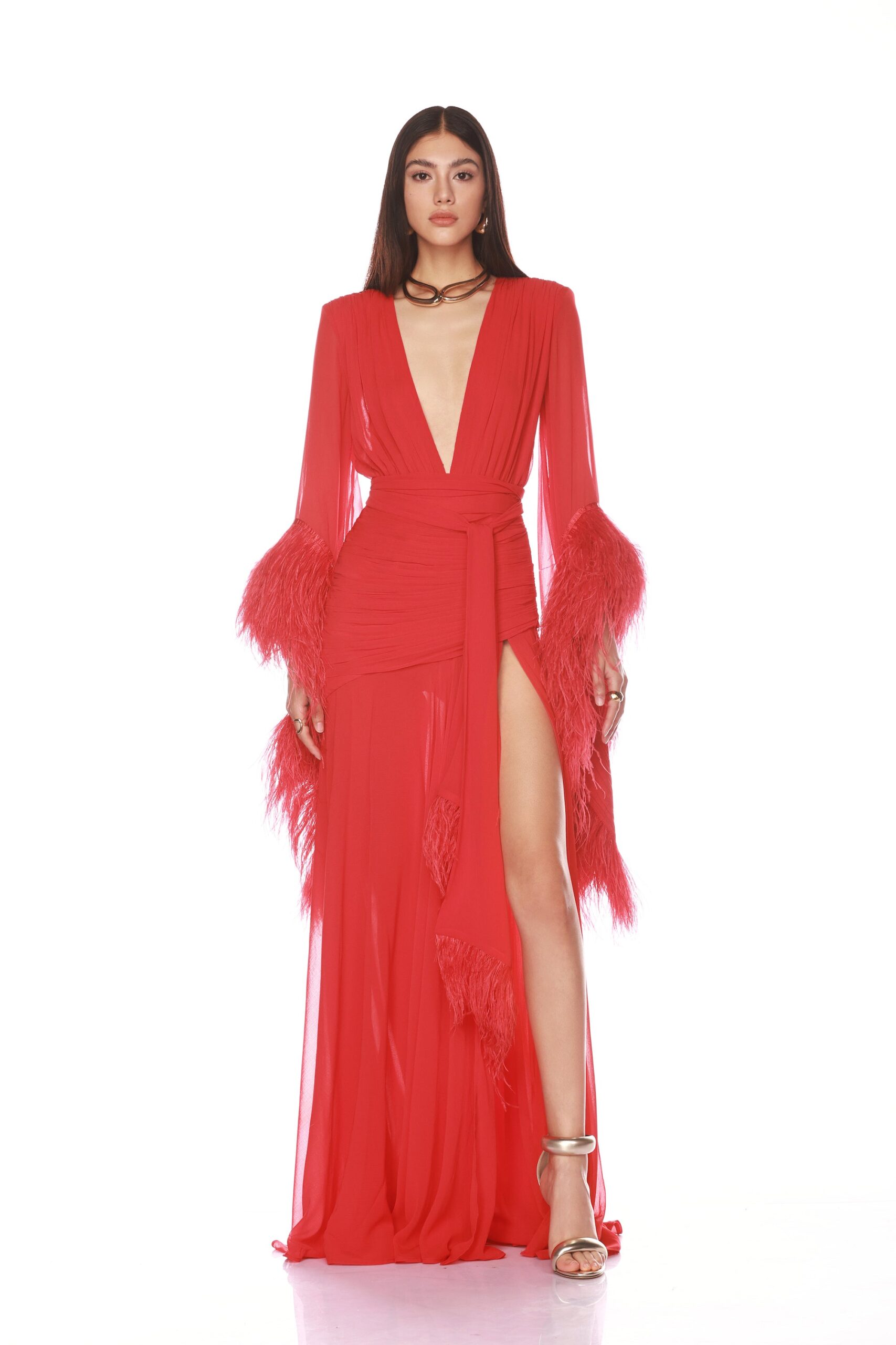 Bronx and Banco Geisha Red Maxi Dress Bronx and Banco Red Geisha Red Maxi Dress a harmonious blend of structured elegance and timeless sophistication