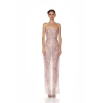 Bronx and Banco Pink Giselle Blush Maxi Dress  a harmonious blend of structured elegance and timeless sophistication