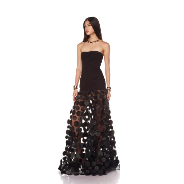 Bronx and Banco Harper Strapless Black Gown, view 3