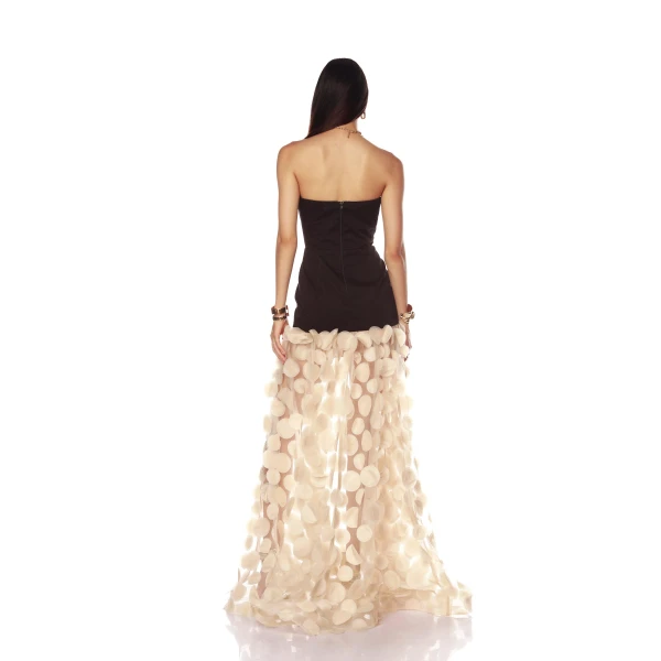 Bronx and Banco Harper Strapless Black and Beige Gown, view 4