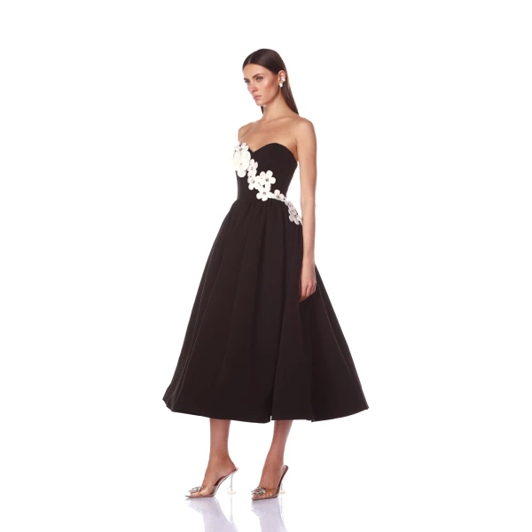 Bronx and Banco Inara Black & White Midi Dress, view 4