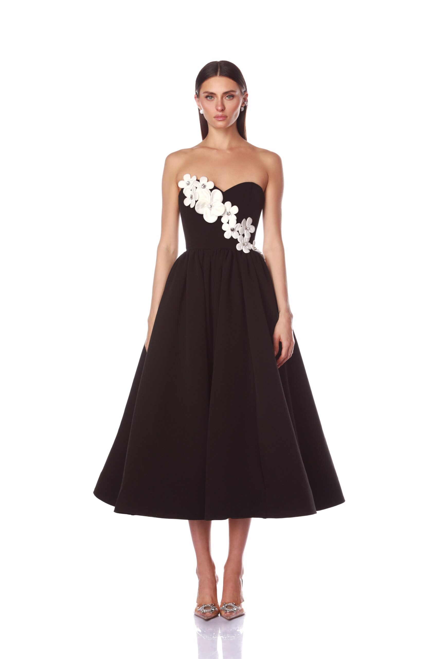 Bronx and Banco Inara Black & White Midi Dress Bronx and Banco Black Inara Black & White Midi Dress a harmonious blend of structured elegance and timeless sophistication