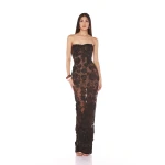 Bronx and Banco Black Jasmine Black Maxi Dress  a harmonious blend of structured elegance and timeless sophistication