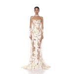 Bronx and Banco Ivory Jasmine Blanc Bridal Gown  a harmonious blend of structured elegance and timeless sophistication
