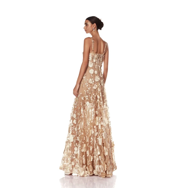 Bronx and Banco Jasmine Gold Gown, view 4