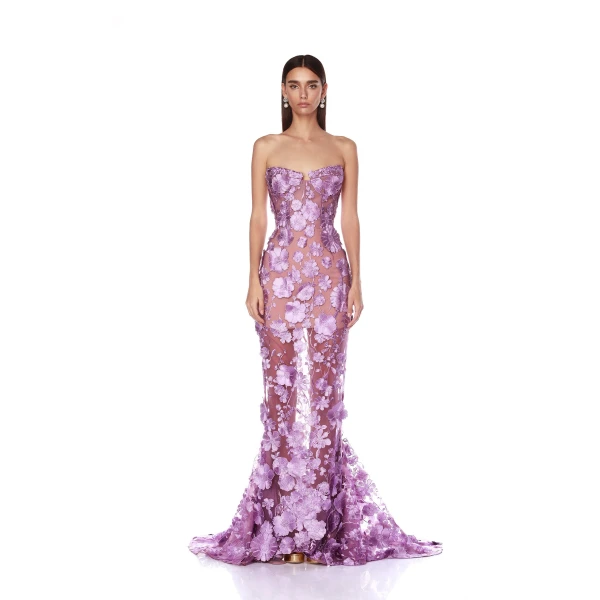 Bronx and Banco Jasmine Lilac Gown, view 2