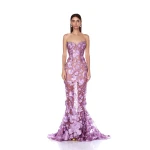 Bronx and Banco Purple Jasmine Lilac Gown  a harmonious blend of structured elegance and timeless sophistication