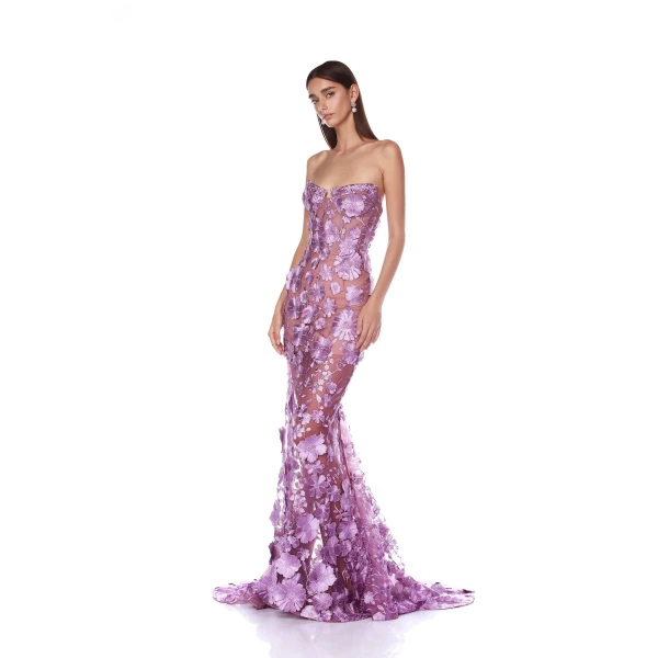 Bronx and Banco Jasmine Lilac Gown, view 3