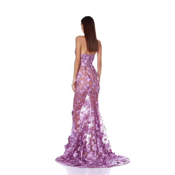 Bronx and Banco Jasmine Lilac Gown, view 4