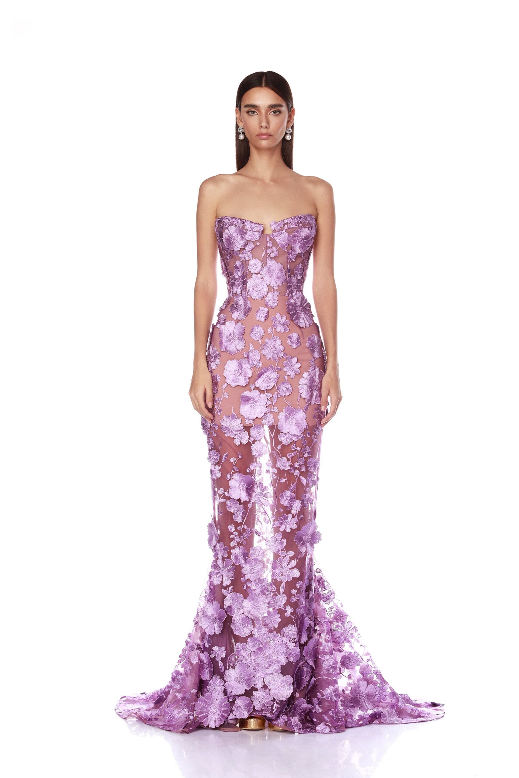 Bronx and Banco Jasmine Lilac Gown Bronx and Banco Purple Jasmine Lilac Gown a harmonious blend of structured elegance and timeless sophistication