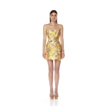 Bronx and Banco Yellow Jasmine Maraya Yellow Mini Dress  a harmonious blend of structured elegance and timeless sophistication