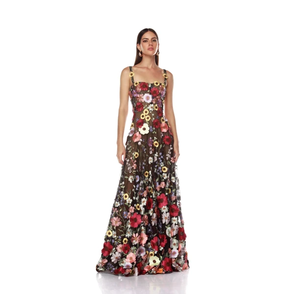 Bronx and Banco Jasmine Multi Floral Maxi Dress, view 2