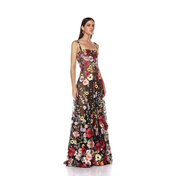 Bronx and Banco Jasmine Multi Floral Maxi Dress, view 3