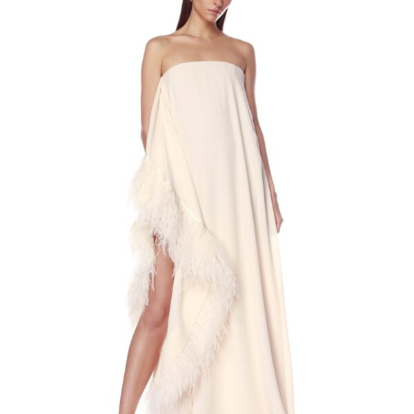 Bronx and Banco Ivory Madeline Strapless Gown  a harmonious blend of structured elegance and timeless sophistication
