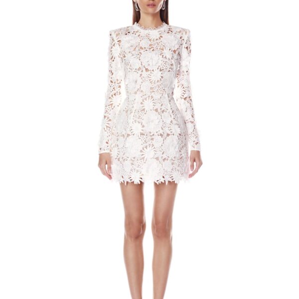 Bronx and Banco White Maia Mini Dress  a harmonious blend of structured elegance and timeless sophistication.