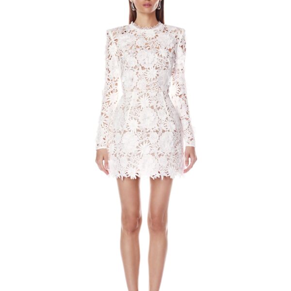 Bronx and Banco White Maia Mini Dress  a harmonious blend of structured elegance and timeless sophistication