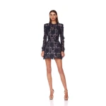 Bronx and Banco Blue Maia Navy Mini Dress  a harmonious blend of structured elegance and timeless sophistication