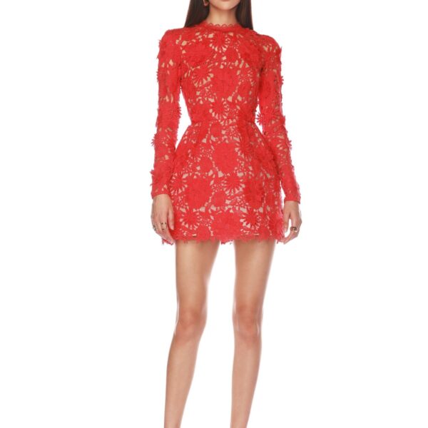 Bronx and Banco Red Maia Red Mini Dress  a harmonious blend of structured elegance and timeless sophistication