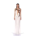 Bronx and Banco White Noemie White Dress  a harmonious blend of structured elegance and timeless sophistication