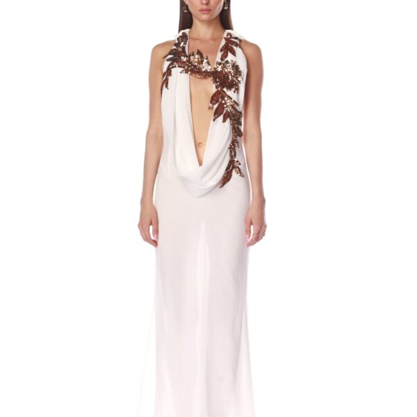 Bronx and Banco White Noemie White Dress  a harmonious blend of structured elegance and timeless sophistication