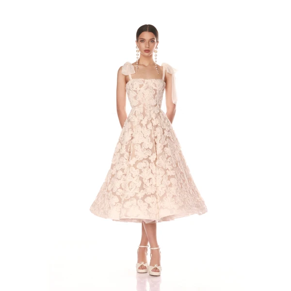 Bronx and Banco Sabrina White Midi Dress