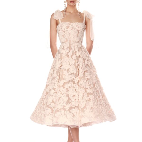 Bronx and Banco White Sabrina White Midi Dress  a harmonious blend of structured elegance and timeless sophistication