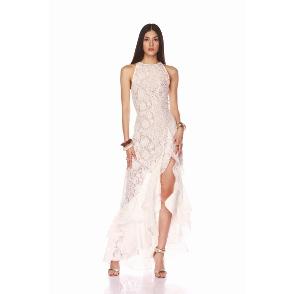 Bronx and Banco Sicilia White Ruffle Dress