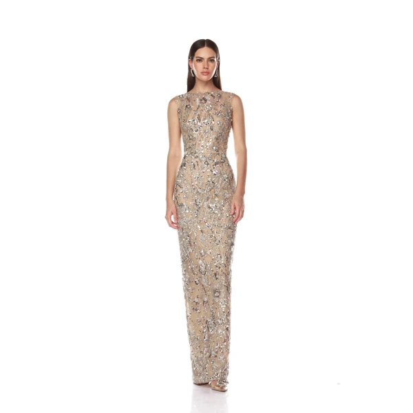 Bronx and Banco Violet Silver Maxi Dress, view 2