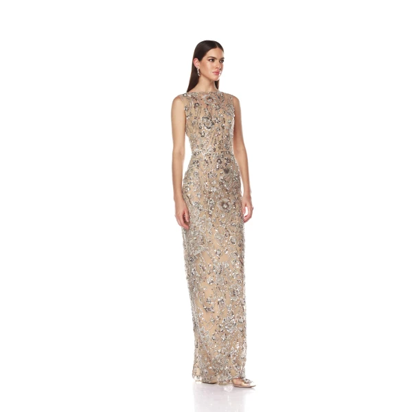 Bronx and Banco Violet Silver Maxi Dress, view 3
