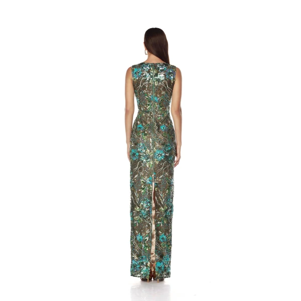 Bronx and Banco Violet Teal Maxi Dress, view 3