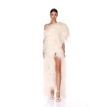 Bronx and Banco Ivory Zoia Blanc Gown  a harmonious blend of structured elegance and timeless sophistication
