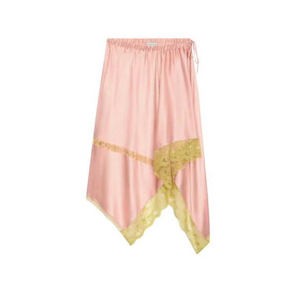Asymmetrical silk skirt