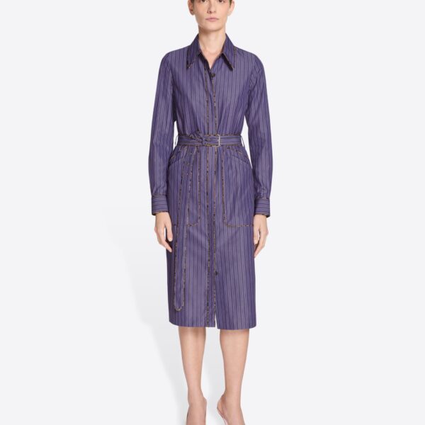 in striped cotton poplin.