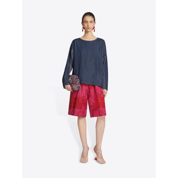 Dries Van Noten Denim contrast top, view 2