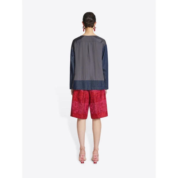 Dries Van Noten Denim contrast top, view 4