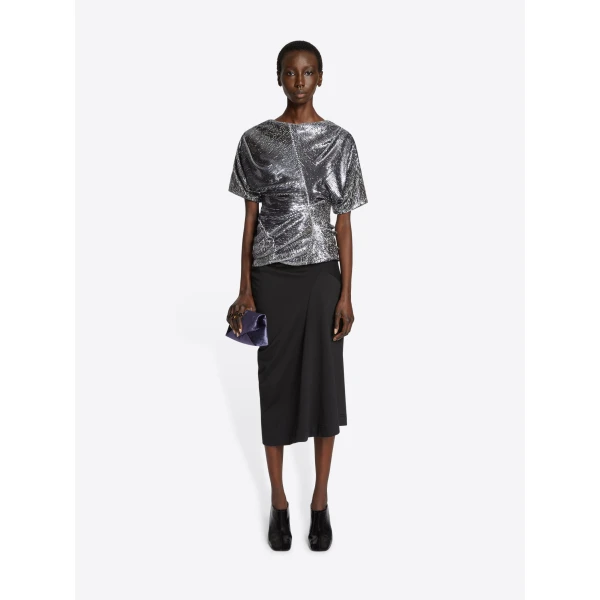 Dries Van Noten Draped cotton skirt, view 2