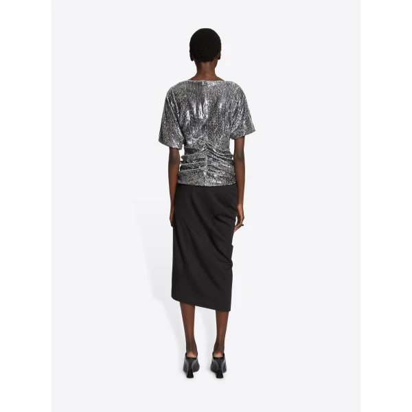 Dries Van Noten Draped cotton skirt, view 4