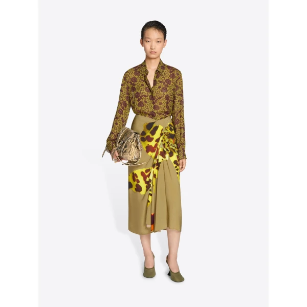 Dries Van Noten Draped flared skirt, view 2