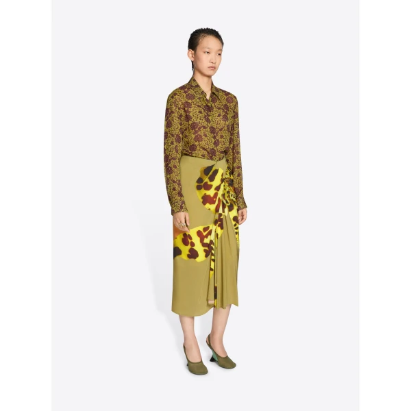 Dries Van Noten Draped flared skirt, view 3