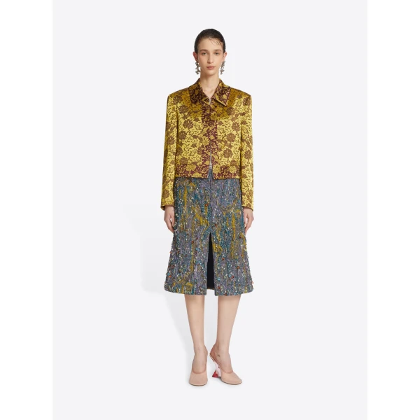 Dries Van Noten Embellished jacquard skirt, view 2