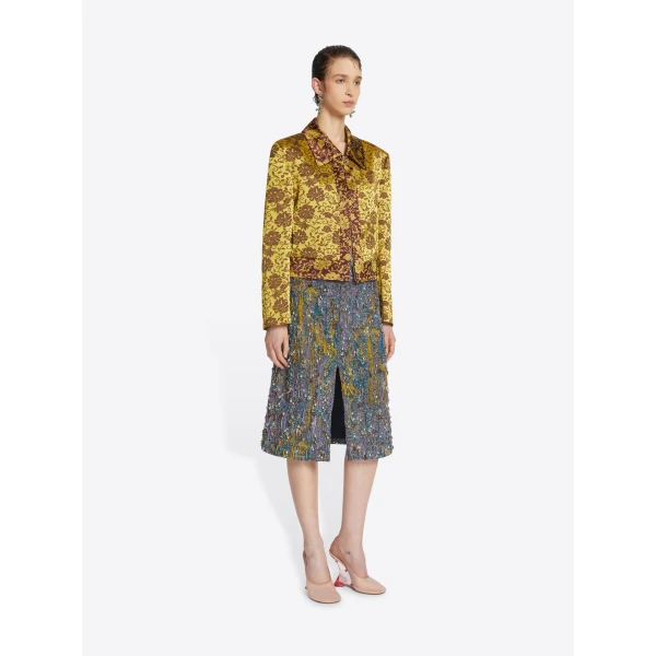 Dries Van Noten Embellished jacquard skirt, view 3